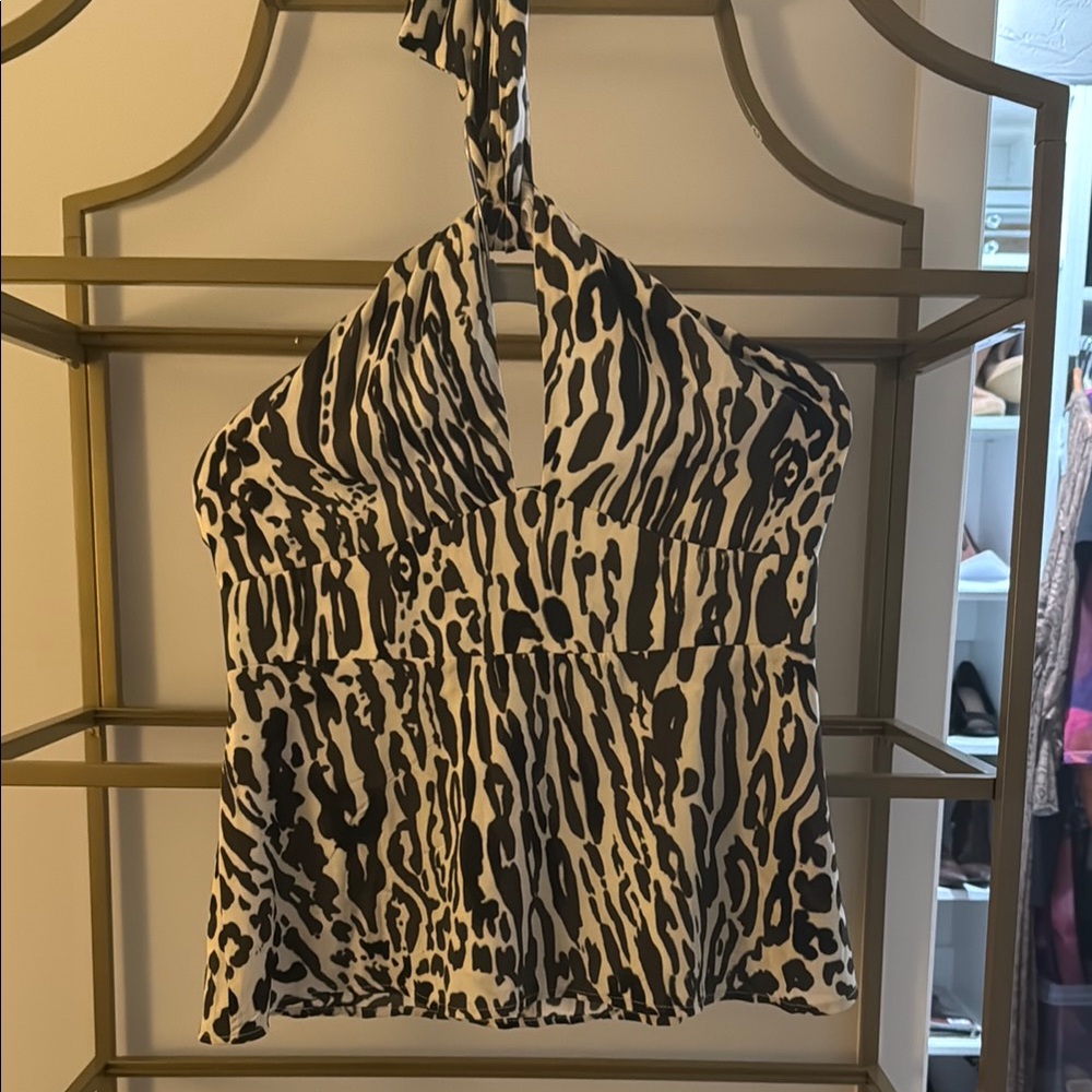 Stylish Zebra Print Halter Top